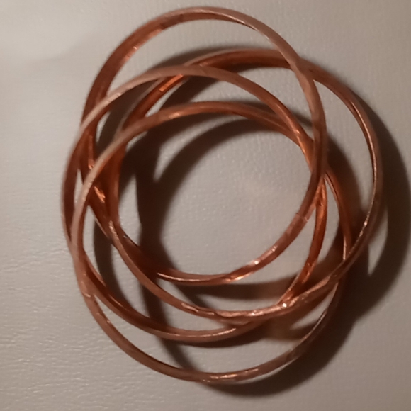 2 copper bangle bracelets .5 layer bangle & a single.size 9 - Picture 2 of 7